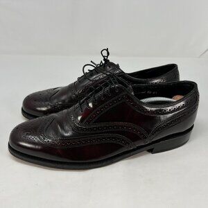Florsheim Mens Lexington Burgundy Leather Wingtip Dress Shoes 30300 Size 9 EEE